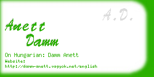 anett damm business card